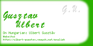 gusztav ulbert business card