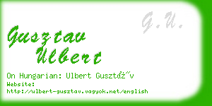 gusztav ulbert business card